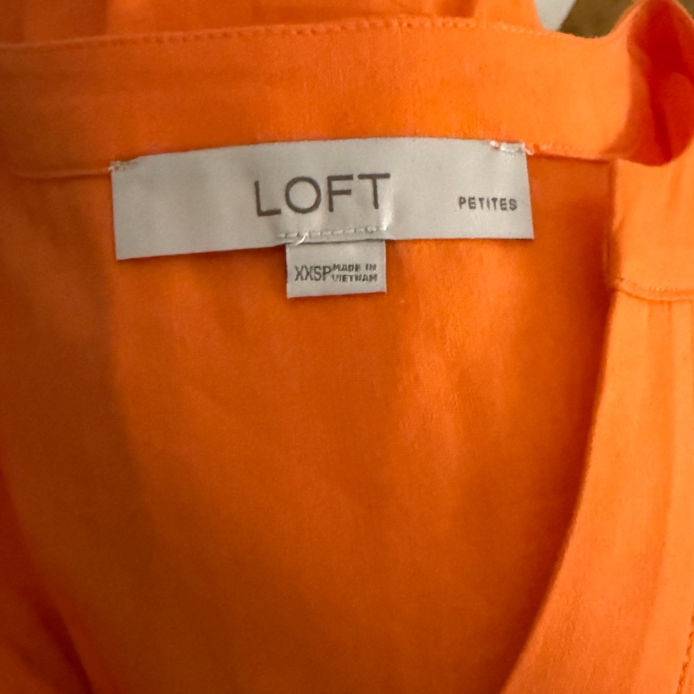 LOFT Orange V-Neck Dress - Picture 3 of 3